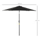 Outsunny 2.7M Garden Parasol Umbrella with Tilt and Crank, Outdoor Sun Parasol Sunshade Shelter with Aluminium Frame, Black