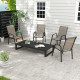 Outsunny Set of Four Stackable Mesh Seat Chairs - Grey