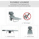 Outsunny Foldable Sun Lounger, Beach Chaise Lounge with Reading Hole, Arm Slots, 5-Position Adjustable Backrest, Side Pocket, Pi