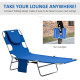 Outsunny Foldable Sun Lounger with Reading Hole - Blue