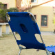 Outsunny Foldable Sun Lounger with Reading Hole - Blue