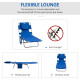 Outsunny Foldable Sun Lounger with Reading Hole - Blue