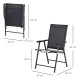 Outsunny Set of 4 Folding Garden Chairs, Metal Frame Garden Chairs Outdoor Patio Park Dining Seat with Breathable Mesh Seat, Bla