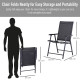 Outsunny Set of 4 Folding Garden Chairs, Metal Frame Garden Chairs Outdoor Patio Park Dining Seat with Breathable Mesh Seat, Bla