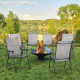 Outsunny Set of 6 Folding Garden Chairs, Metal Frame Garden Chairs Outdoor Patio Park Dining Seat with Breathable Mesh Seat, Gre