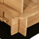 Outsunny Wooden Sandpit with Adjustable Canopy Light Brown