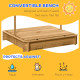 Outsunny Wooden Sandpit with Adjustable Canopy Light Brown