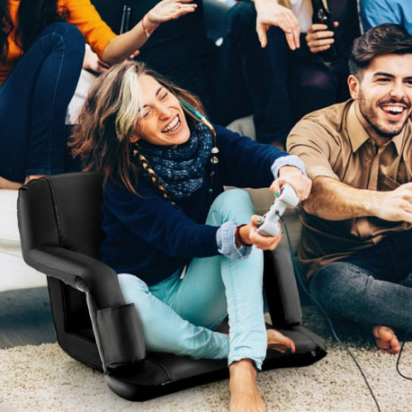 Foldable Bleacher Chair with 6 Reclining Positions for Sporting Events Camping