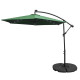 Green 3m LED Cantilever Parasol With Fan Base