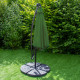 Green 3m LED Cantilever Parasol With Fan Base