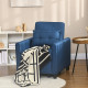 Linen-Look Single Chair Bed - Blue