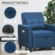 Linen-Look Single Chair Bed - Blue