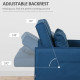 Linen-Look Single Chair Bed - Blue