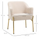 Accent Chair, Living Room Armchair, Vanity Chair with Gold Plating Metal Legs and Soft Padded Seat for Bedroom and Café, Set of 