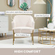 Accent Chair, Living Room Armchair, Vanity Chair with Gold Plating Metal Legs and Soft Padded Seat for Bedroom and Café, Set of 