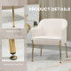 Accent Chair, Living Room Armchair, Vanity Chair with Gold Plating Metal Legs and Soft Padded Seat for Bedroom and Café, Set of 