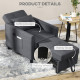 Linen-Look Single Chair Bed - Grey