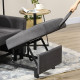 Linen-Look Single Chair Bed - Grey