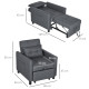Linen-Look Single Chair Bed - Grey