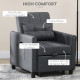 Linen-Look Single Chair Bed - Grey