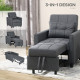 Linen-Look Single Chair Bed - Grey
