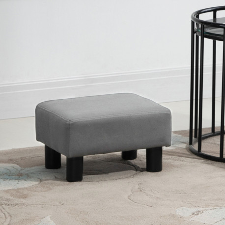 Microfiber Cloth Footstool, Small Foot Rest, Rectangle Sofa Stool for Bedroom Living Room, Grey