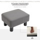 Microfiber Cloth Footstool, Small Foot Rest, Rectangle Sofa Stool for Bedroom Living Room, Grey