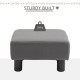 Microfiber Cloth Footstool, Small Foot Rest, Rectangle Sofa Stool for Bedroom Living Room, Grey
