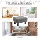 Microfiber Cloth Footstool, Small Foot Rest, Rectangle Sofa Stool for Bedroom Living Room, Grey
