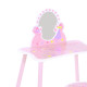 Kids Dressing Table Girls Pink Wooden Kids Dressing Table &amp; Stool Make Up Desk Chair Toys Fairy Dresser Play Set w/Mirror