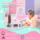 Kids Dressing Table Girls Pink Wooden Kids Dressing Table &amp; Stool Make Up Desk Chair Toys Fairy Dresser Play Set w/Mirror
