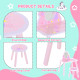 Kids Dressing Table Girls Pink Wooden Kids Dressing Table &amp; Stool Make Up Desk Chair Toys Fairy Dresser Play Set w/Mirror