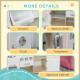 Kids Wooden Pretend Play Toy Kitchen Cooking Set Role Play Phone for Boys Girls White