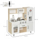 Kids Wooden Pretend Play Toy Kitchen Cooking Set Role Play Phone for Boys Girls White