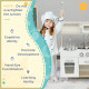 Kids Wooden Pretend Play Toy Kitchen Cooking Set Role Play Phone for Boys Girls White