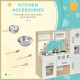 Kids Wooden Pretend Play Toy Kitchen Cooking Set Role Play Phone for Boys Girls White