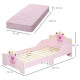 Kids Toddler Bed Princess Crown Theme Safety Side Rails Slats Home Bedroom Furniture Boys Girls 3-6 Yrs Pink 143 x 73 x 60 cm