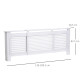 MDF Extendable Radiator Cover Cabinet Shelving Home Office Slatted Design White 139-208.5L x 20.5W x 82.5H cm