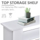 MDF Extendable Radiator Cover Cabinet Shelving Home Office Slatted Design White 139-208.5L x 20.5W x 82.5H cm