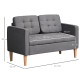 Modern 2 Seater Sofa with Hidden Storage, 117cm Tufted Cotton Couch with Wood Legs, Compact Loveseat for Living Room, Kitchen, G