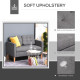 Modern 2 Seater Sofa with Hidden Storage, 117cm Tufted Cotton Couch with Wood Legs, Compact Loveseat for Living Room, Kitchen, G