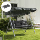 Outsunny Back and Seat Cushion Replacement with 2 Pillows, Patio Chair Cushions Set with Ties, Charcoal Grey