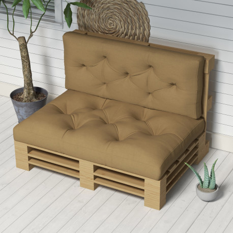 Outsunny Seat and Back Padded Pallet Cushion Set - Beige