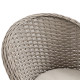 Outsunny 4 Seater Rattan Garden Furniture Set with Cushions, Round PE Rattan Dining Set with Glass-Top Table, Umbrella Hole, Out