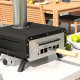 Outsunny Portable Wood Pellet Pizza Oven with 12&quot; / 30cm Rotating Pizza Stone, Peel and Cover, Wood Fired Pizza Maker with Therm