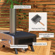 Outsunny Portable Wood Pellet Pizza Oven with 12&quot; / 30cm Rotating Pizza Stone, Peel and Cover, Wood Fired Pizza Maker with Therm