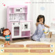 Kids Kitchen Playset, with Lights, Sounds, Microwave, Sink and Storage - Pink