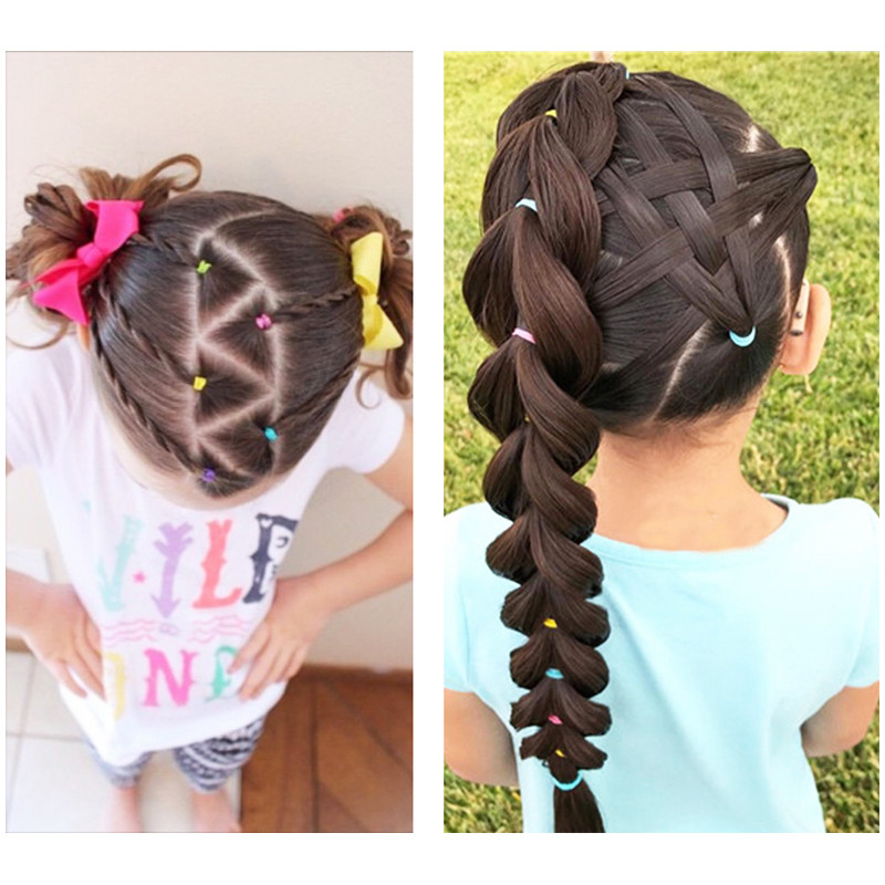 1000Pcs/Bag Disposable Elastics Hair Bands Girls TPU Rubber Ponytail Holder Band - Color 4