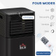7000 BTU 4-In-1 Portable Air Conditioner Unit Cooling Dehumidifying Ventilating  for Room up to 15m², with Fan, Remote, 24H Time