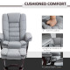 Manual Recliner and Footrest Set PU Leather Leisure Lounge Chair Armchair with Swivel Wood Base, Grey